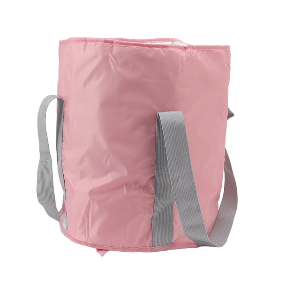 Foldable Foot Tub Polyester Double Layer Collapsible Camping Bucket with Storage Bag for Outdoor