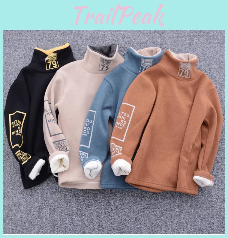 Winter Turtleneck Autumn Plus Velet Clothes For Boys Tops Warm Tshirt Pullovers Basic Underwear Kids Clothes Girls Tops