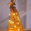 Gold Star Shaped LED Christmas Tree Lights - Iron Art Display Stand for Living Room Atmosphere Lighting