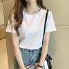 Women Cotton Round Neck Short Sleeve T-Shirt Summer Basic Fitted Tee Casual Inner Layering Top 2025