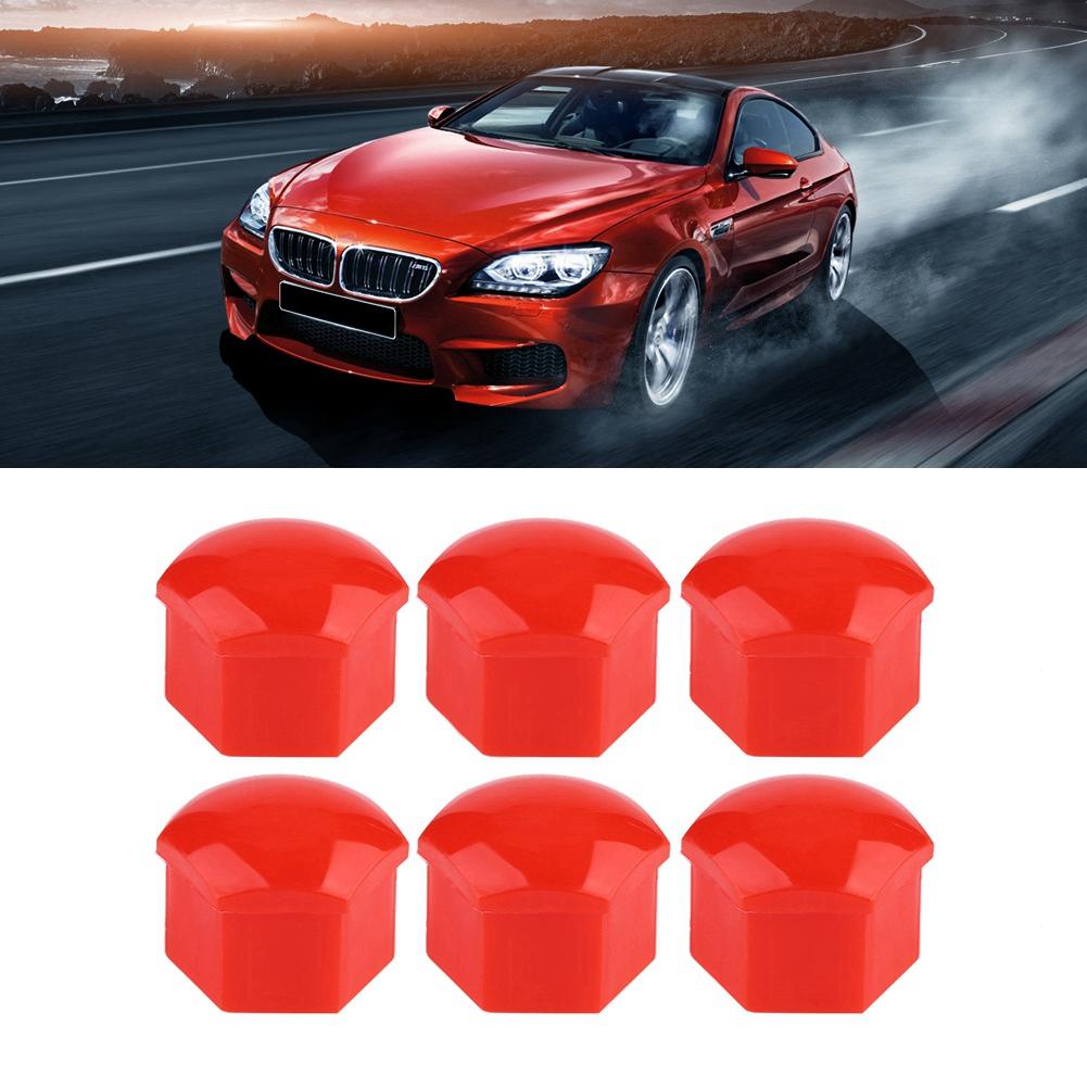 20pcs 21mm Nut Car Wheel Auto Hub Screw Protection Anti Theft Cover Cap Red