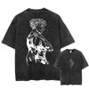 Gojo Satoru Jujutsu KaisenT Shirt Vintage Washed Streetwear Men Women Unisex Clothes Short Sleeve Oversized Cotton Tee Shirt