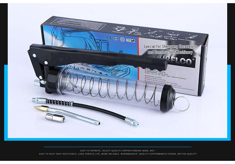 High-Pressure Dual-Action Zipper and Chain Grease Gun for Excavators