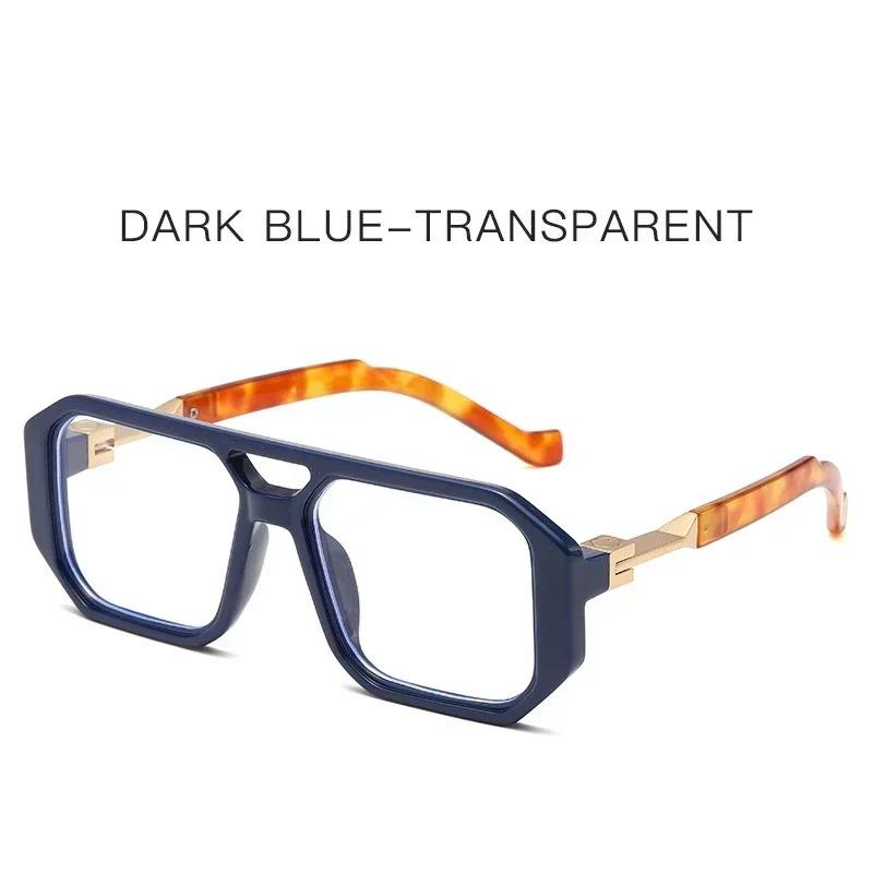 New European and American Fashion Sunscreen and UV Resistant Square Sunglasses UV400 Minimalist Double Bridge Pilot Spectacles