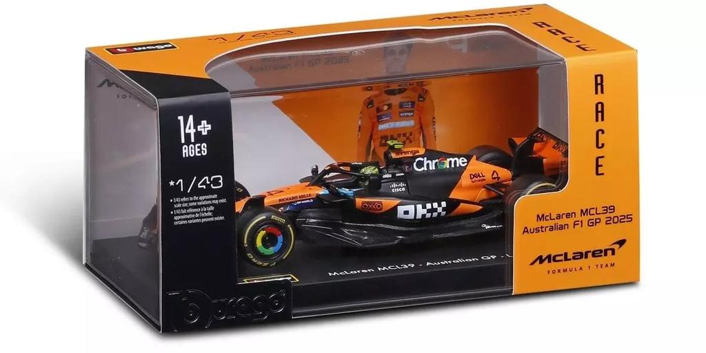 Kyosho BURAGO 1/43 McLaren F1 Team MCL39 2025 No.4 L. Norris Driver Included (Finished Model) BUR38249N