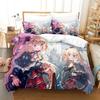 Kawaii Akai Haato Zestaw Pościeli Pojedynczy Bliźniak Pełny Queen King Size Zestaw na Łóżko Sypialnia dla Dorosłych Dzieci Zestawy Poszewek na Kołdrę z Nadrukiem 3D Łóżko Anime