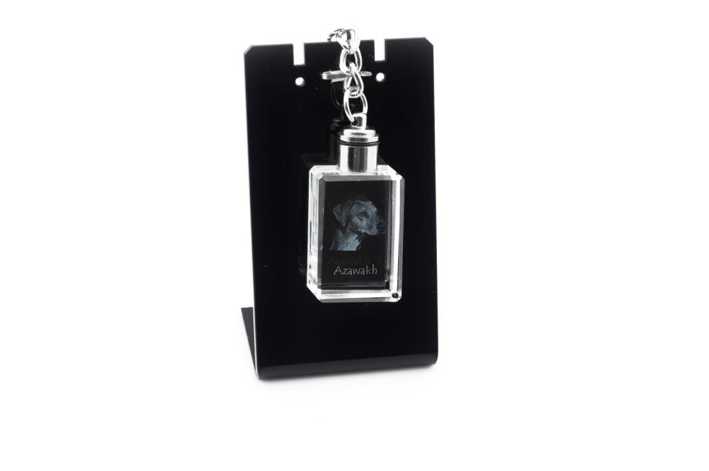 Azawakh, Tuareg Sloughi - Crystal Key Ring with Dog Photo, Illuminated Key Ring, Unique Gift by Art-Dog Brand
