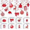 12pcs Red Christmas Spiral Pendant Candy Gift Box Bell Merry Christmas Decorations  Children Gifts