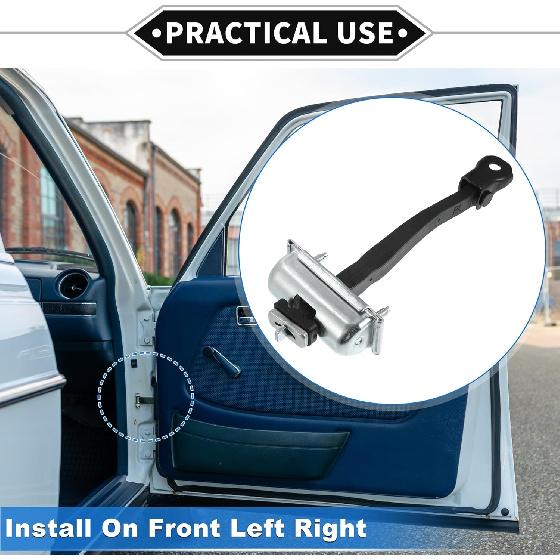 Door Check Strap Stopper Limiter for Jeep Cherokee 3.2L 14-21, Durable Metal Black Front Left Right Door Check Bracket Stop Door Checker Arm Assembly