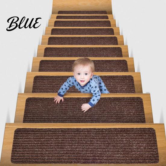 Self-adhesive Stair Treads Runners Rug Carpet Mat Steps Non-Slip for Wooden Safety Residue-free Self-Adhesive Indoor