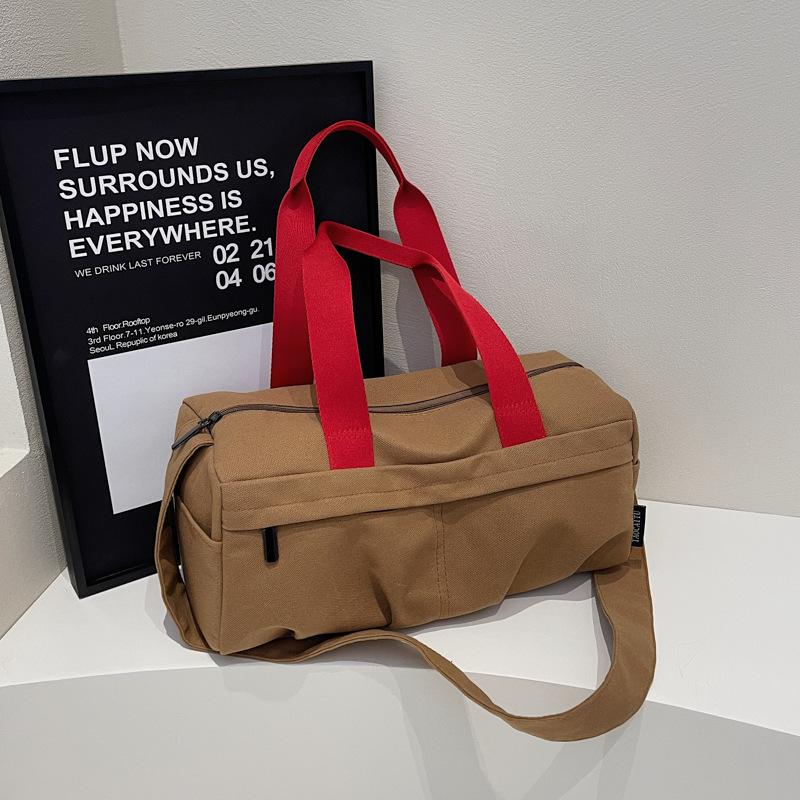 

Холщовая сумка-мессенджер большой вместимости женская 2025 новая бедная простая контрастного цвета сумка-мессенджер нишевая универсальная на плечо коричневый