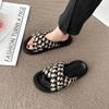 Shoes for Women 2024 Platform Outside Sandals Black Summer Thick Slides Rubber Woman Slippers Height Non Slip On Promotion 39 W