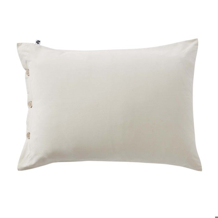 Taie en percale de coton 50x70 cm Perrine beige pampa