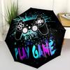 Colorful Game Controllers Folding Umbrella Auto-Open Design 8 Iron Ribs Plastic Handle Foldable Sunshade Perfect Christmas Gifts