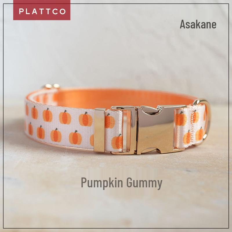 PLATTCO Pumpkin Print Pet Collar, Nylon Material - PDC321 XL 2.5cm (56-62cm)