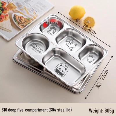 316 Stainless Steel Divided Meal Plate
