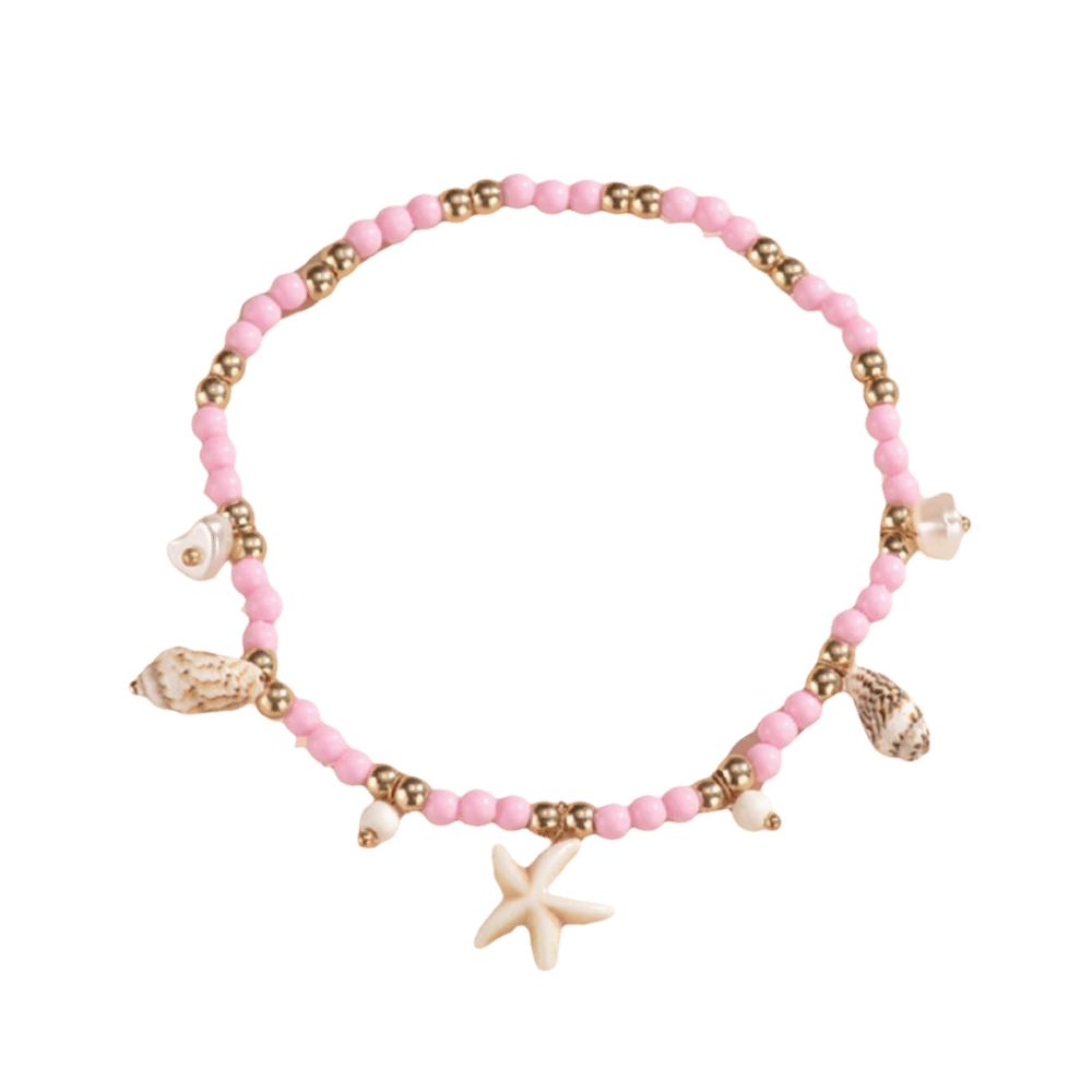 

Ocean Starfish Pendant Ankle Bead Beach Foot Chain Gift Boho Beaded Anklets Vacation розовый