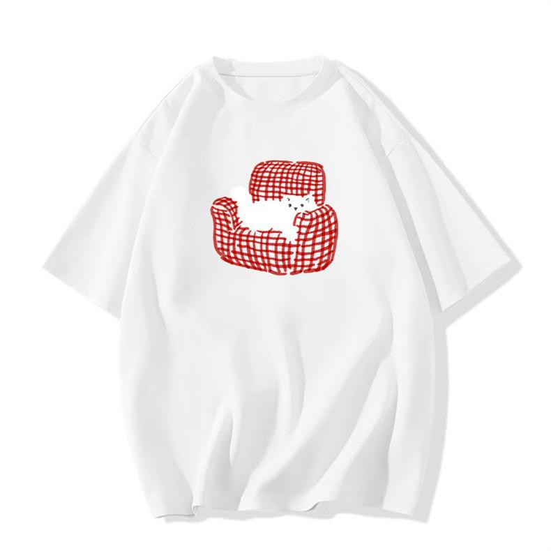 Women's Fashionable Pure Cotton Short-Sleeve T-Shirt - New Summer Niche Design, American High-Street Loose Fit