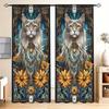 2 Panels Retro Cute Pet Cat Pattern Window Curtains - Heat-insulating   Suitable for Decorating Curtains In Various Rooms
