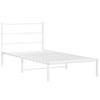 Vidaxl Struttura Letto in Metallo con Testiera, Bianca, 100X190 Cm