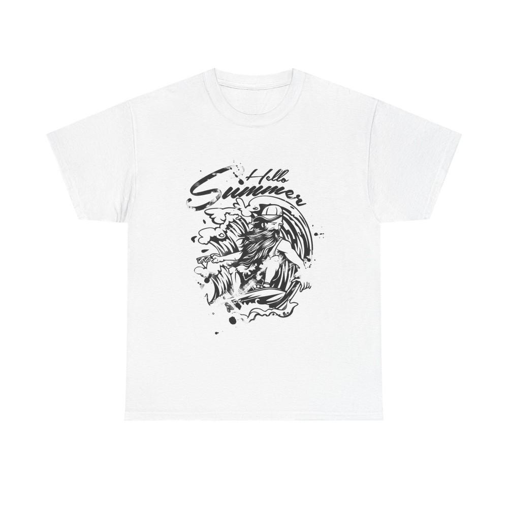 

Hello Summer Surfing Graphic T Shirt Adult NEW Unisex Heavy Cotton Tee Unisex T-Shirt M