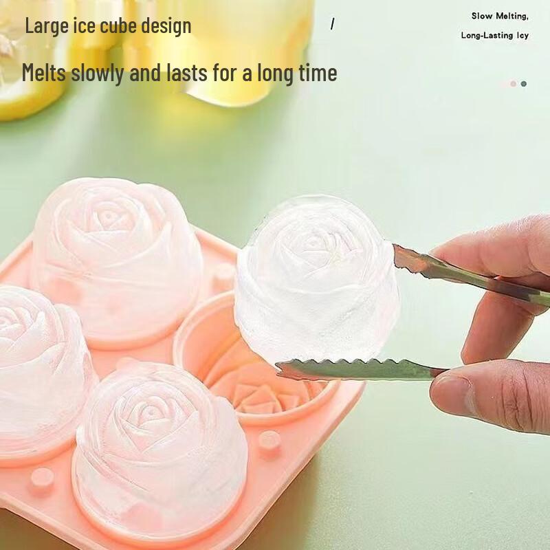 Large Four-Rose Silicone Ice Cube Tray