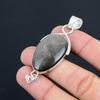 Sisters Day Deal 925 Sterling Silver Oval Natural Silver Sheen Obsidian Pendant