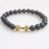 Volcanic Stone & Metal Dumbbell Prayer Beads Fashion Bracelet