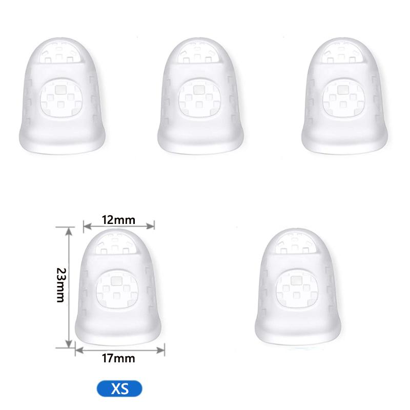 5/10Pcs Silicone Finger Sleeve Slip Antis-scalding Needle Flip Book Money Playing Piano Thimble Tip Hollowed Out Breathable