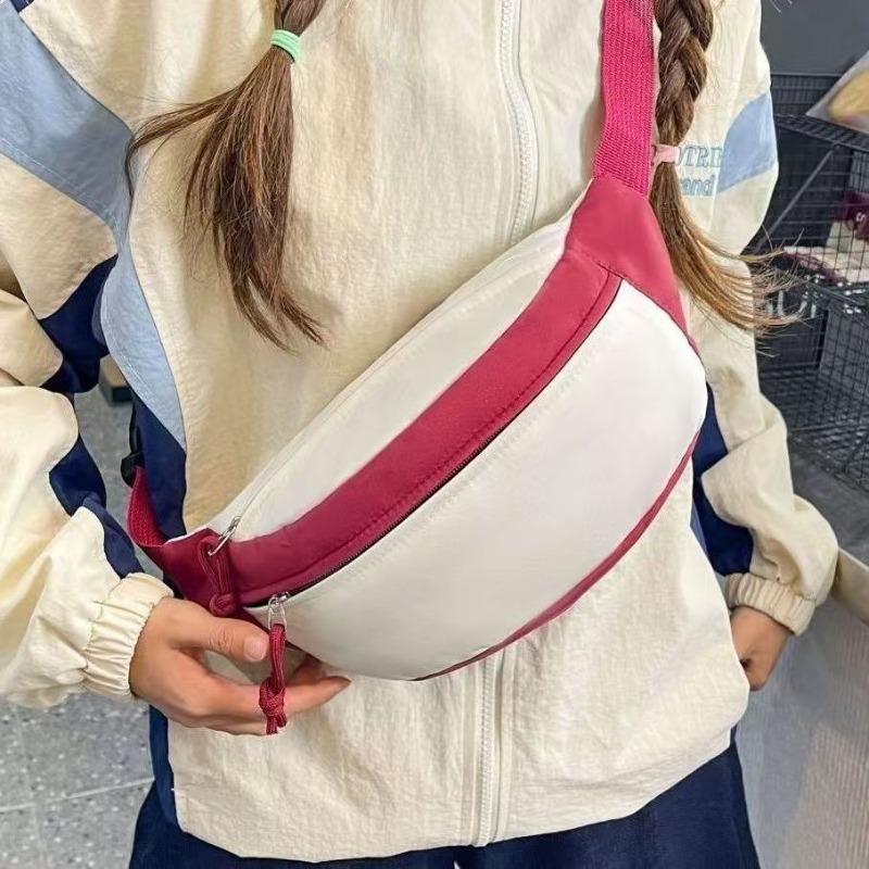 Color Block Crossbody Chest Bag Casual Waist Pack Lightweight Sling Bag for Women Men Travel Hiking Running Outdoor Sports