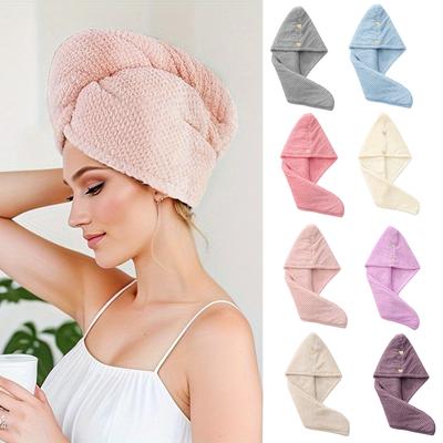 Hair Towel Microfiber Hair Turban Towel Set For Women Quick Drying And Anti Frizz Hair Plopping Towel