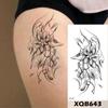 1 PC 210*114MM  Mermaid Temporary Tattoo For Women Men Realistic Fox Lion Flower Tattoos Sticker Back Arm Disposable Death Skull Fake Tatoo