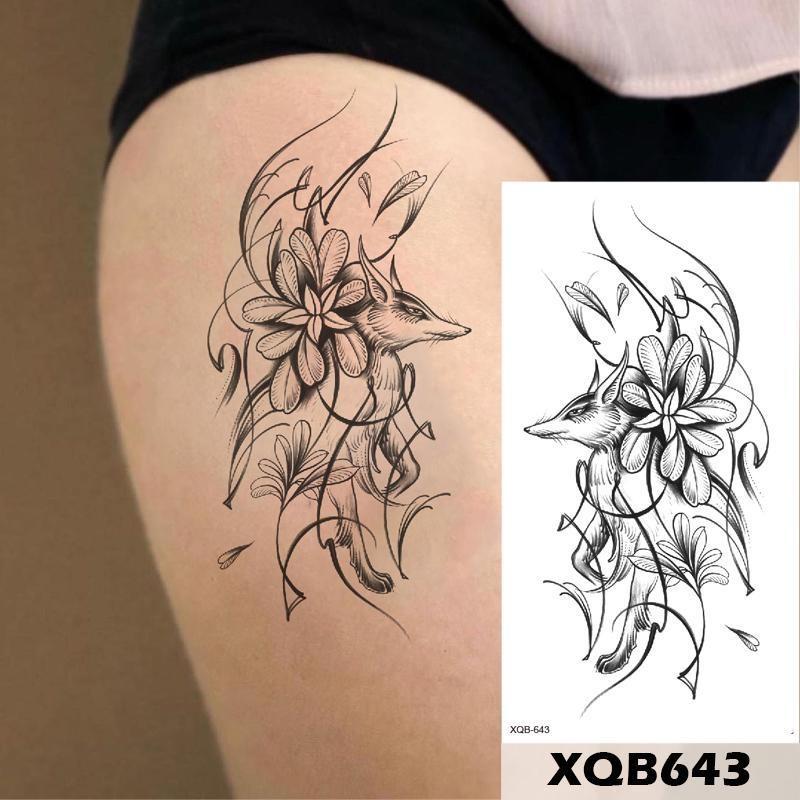 1 stk 210*114MM Havfrue Midlertidig Tatovering For Kvinner Menn Realistisk Rev Løve Blomst Tatoveringer Klistremerke Rygg Arm Engangs Død Hodeskalle Falsk Tatovering
