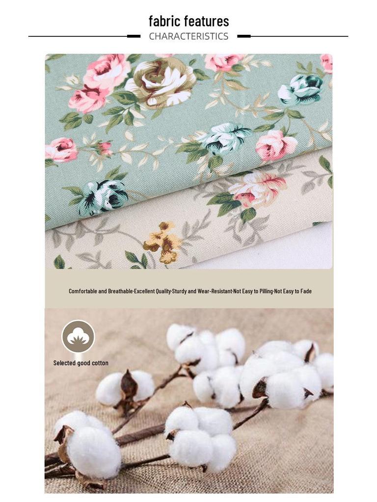 Ekologická šifrovaná bavlněná polyesterová květinová plátnová tkanina na polštáře, podložky pro domácí mazlíčky a venkovní stany