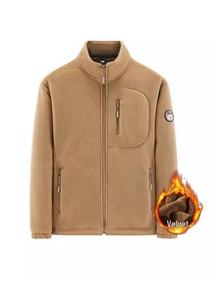 Herren Outdoor Freizeit Cross-Border Fleecejacke mit Stehkragen