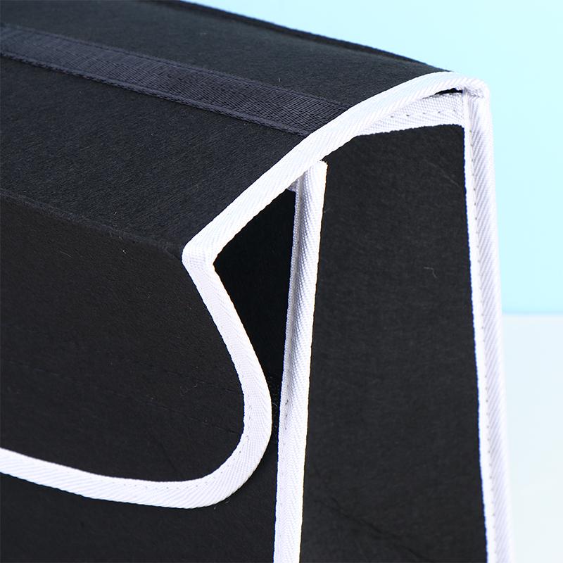Foldable Premium Dark Gray Felt Storage Box Large Organizer Car Trunk Boot Auto Parts Anti Slip Home Office Durable Tool Box