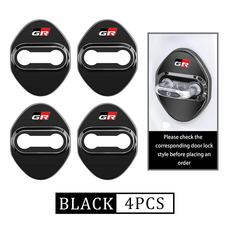 ACS2 4PCS Car Door Lock Cover Stainless Steel Protection Accessories For Toyota Crown GR Corolla YARIS Auris C-HR Hilux Vios Prius