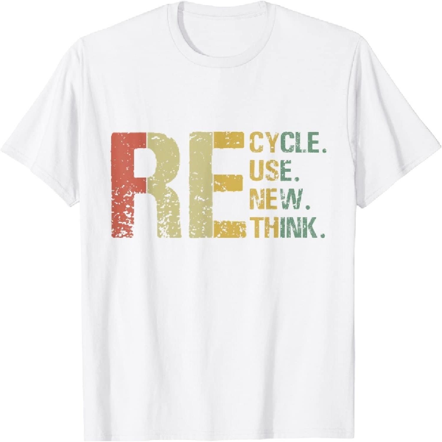 SPKD Earth Day Recycle Reuse Renew Rethink Crisis Environmental T-Shirt XXXXXL белый