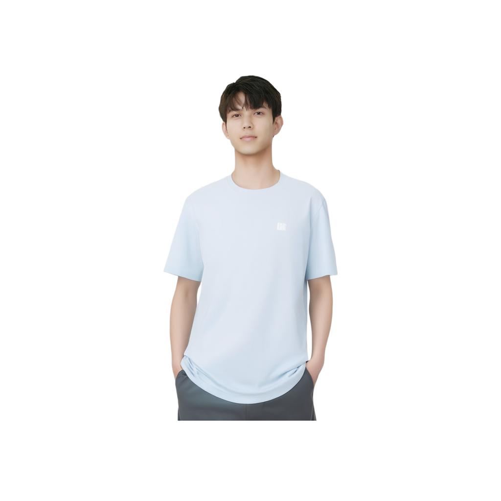 Calvin Klein Solid Color Crew Neck Short Sleeve T-Shirt Men Tops Sky-Blue J324899-CYR