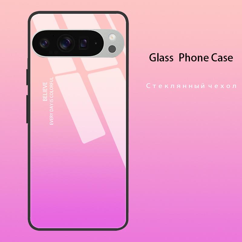 Tempered Glass Phone Case For Google Pixel 9 Pro XL 9A 9 8A 8 Pro 7 Pro 7A Luxury Hard Back Bumper Cover Pixel8 7Pro 9pro Capa