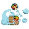 Children's Bear Silicone Plate & Utensil Set: 7-Piece Baby Feeding & Training Tableware