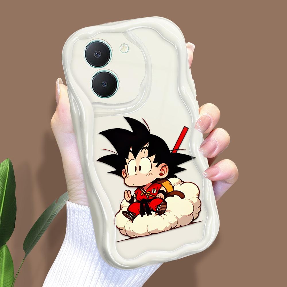 

Милый мультяшный узор, кремовая текстура, мягкий силиконовый чехол с волнистыми краями, чехол для телефона для Vivo Vivo Y20G белый