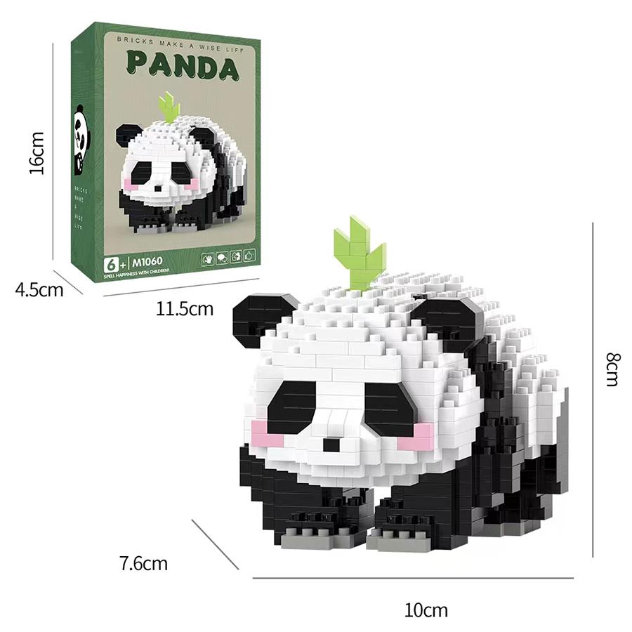 Kawaii Panda Series Micro Particle Building Block Creative Cute Animal DIY Assembled Models Bricks Toys For Kids Birthday Gifts