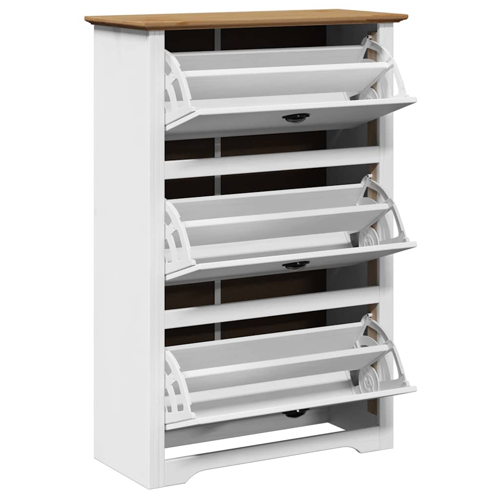 Vidaxl Shoe Rack, Bodo, White-Brown, 80X35X118 Cm