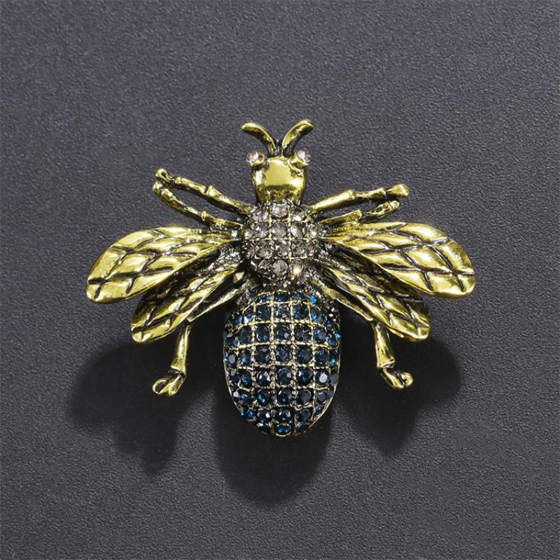 Vintage Exquisite Insect Bee Rhinestone Brooches For Women Clothing Coat Jewelry Accessries Gifts