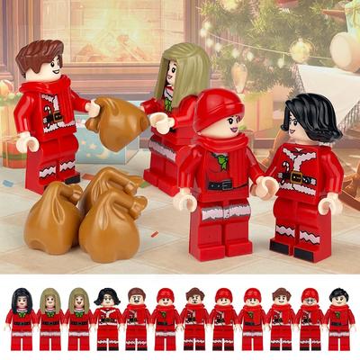 Santa Claus Mini Action Figures City 2023 Advent Calendar Christmas Holiday Building Set Decoration Bricks Block Model Kits Kids Education Toys