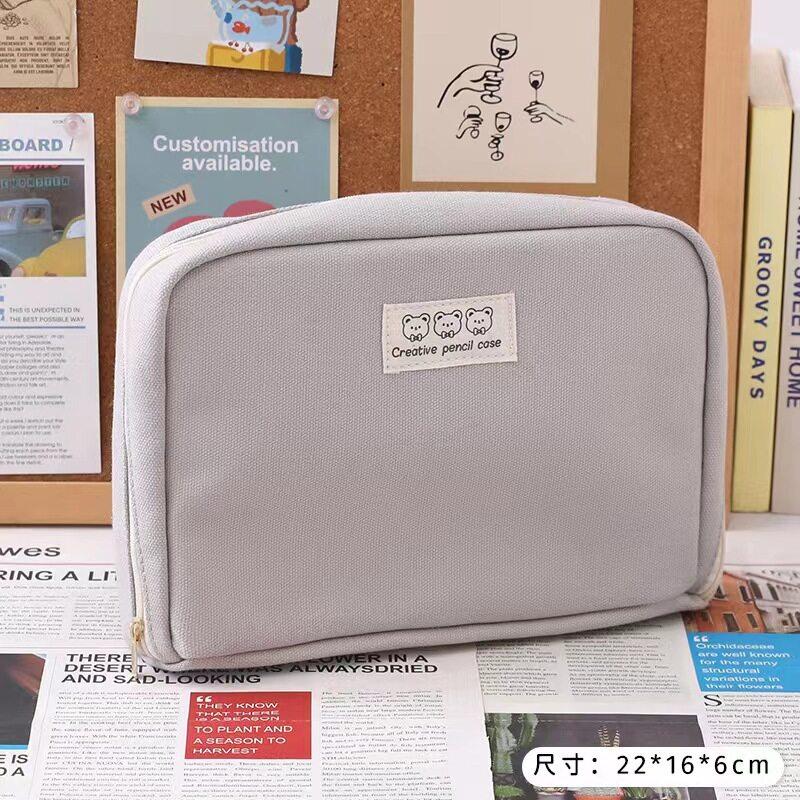 

Сумка-карандаш большой емкости, канцелярский органайзер для карандашей, школьные канцелярские товары для девочек и мальчиков, чехол серый