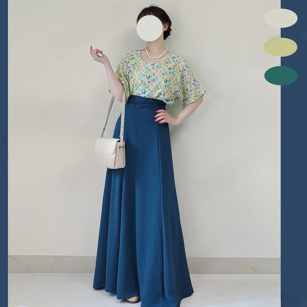 Chinese Tang Dynasty Style Hanfu, Flat Collar Top And One Piece Skirt, Wide Leg Pants, Temperament, Fashionable Suit For Women