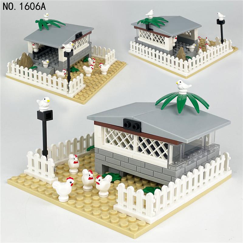 Non-Toxic Moc Farm Animals Classic Building Blocks City Chicken Coop Hen House Toys Diy Blocks Toys For Thanksgiving Day/Christmas Gift