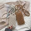 New Portable Crossbody Phone Bag Hollow-out Woven Solid Color Phone Purse Crochet Lightweight Handbag Gifts
